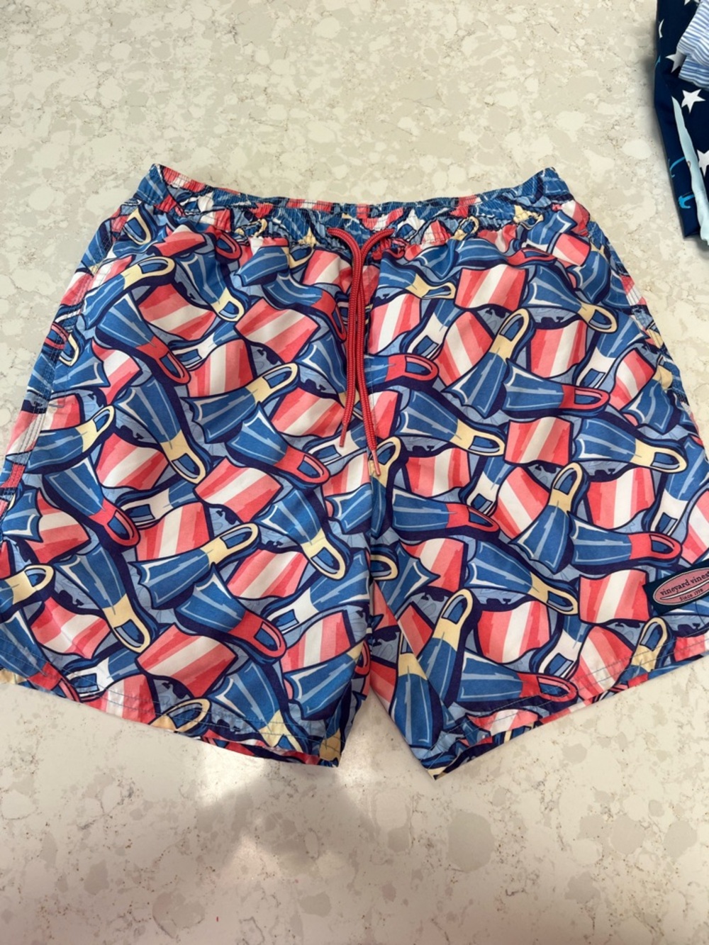 Vineyard Vines Red, Blue & White Popsicle Print Swim Trunks